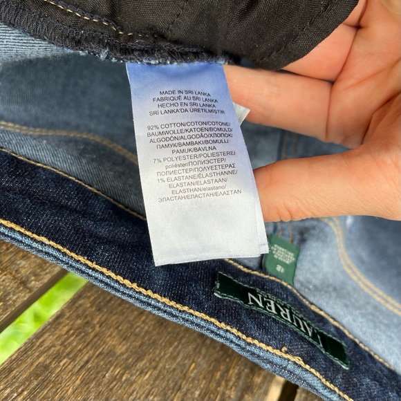 Lauren Ralph Lauren Premier Straight Ankle Plaid Cuff Jeans Sz 12 - Picture 11 of 16